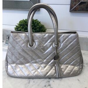 Furla Silver Quilted Handbag